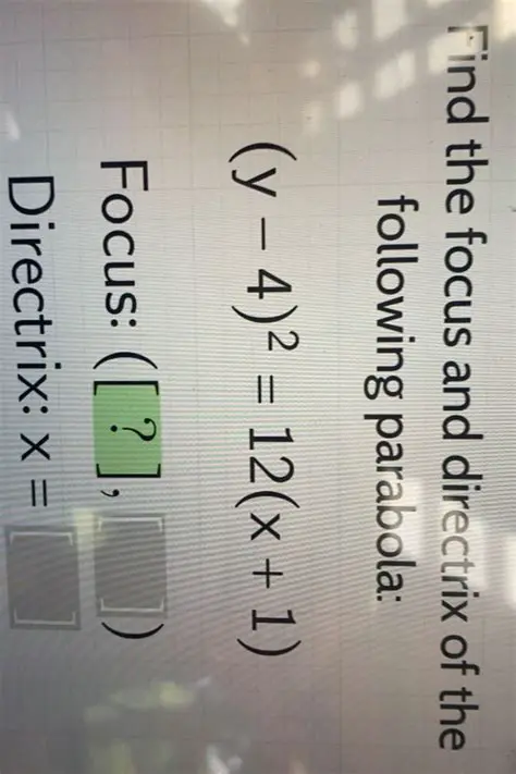 Calculating the Focus and Directrix