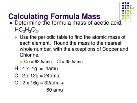 Calculating the Formula Mass of Chlorine