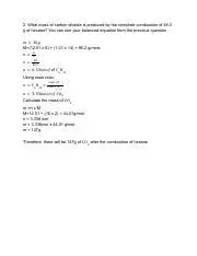 Calculating the Mass of Carbon Dioxide Produced