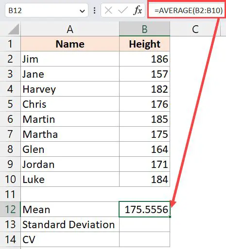 Calculating the Mean of the Dataset