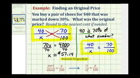 Calculating the Original Price of the Sandals