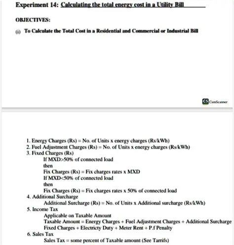 Calculating the Total Energy Cost