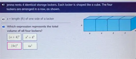 Calculating the Total Volume of Four Lockers