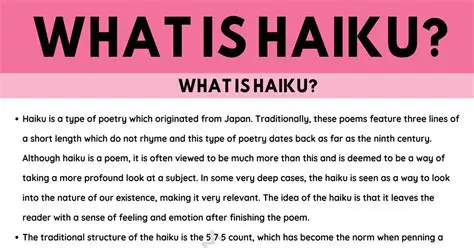 Characteristics of a Haiku