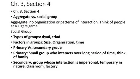 Characteristics of Aggregate Groups