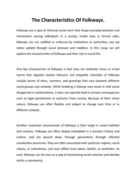 Characteristics of Folkways