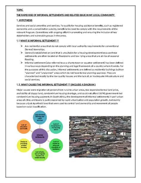 Characteristics of Informal Settlements on the Outskirts of Cities