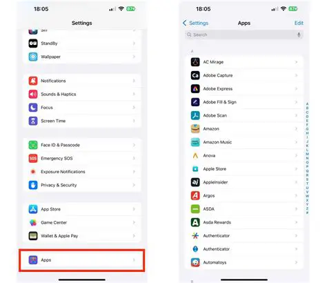 Check the application settings