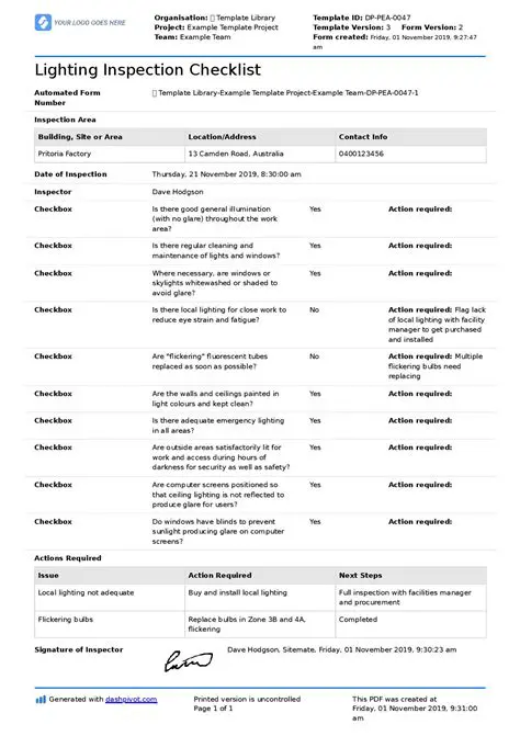 Check the Lighting Equipment