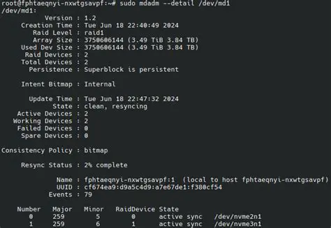 Check the RAID array status