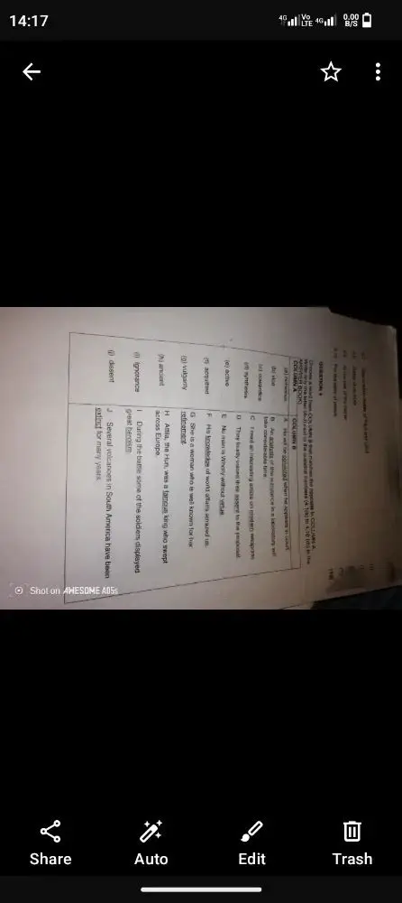 Choose a Word from Column A