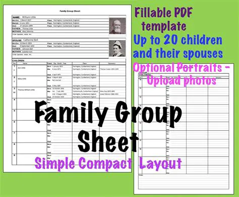 Classic Group or Descendant Tree family group pages