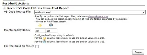 Code Metrics Calculated by PowerTool