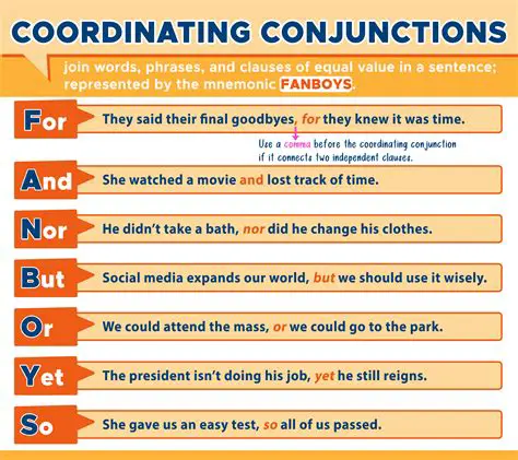 Common Conjunctions Used in Sentence Combining