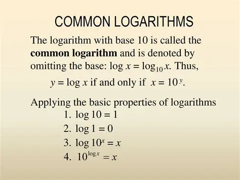 Common Logarithmic Identities