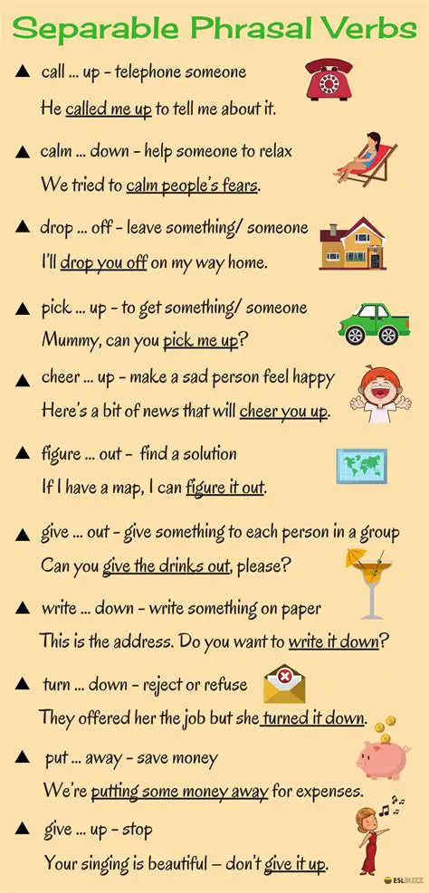 Common Separable Phrasal Verbs