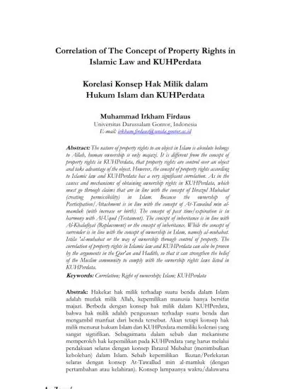 Comparison of the Law of the Substitute heirs in KHI and Kuhperdata