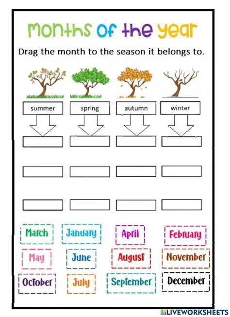 Complete the Sentences with the Months or Seasons of the Year