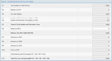 Computation of Income and Tax