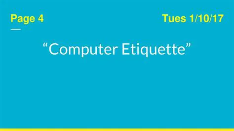 Computer Science Etiquette