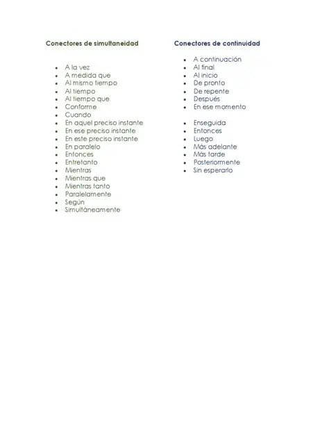 Conectores de simultaneidad