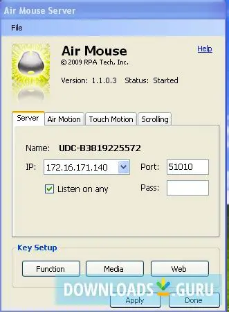 Configuring Air Mouse Server