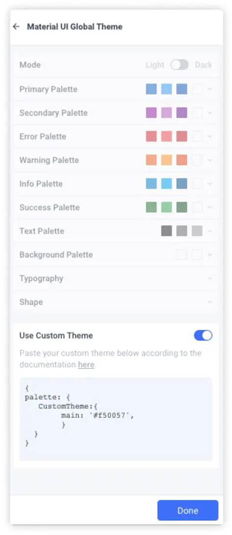 Configuring Material UI Theme