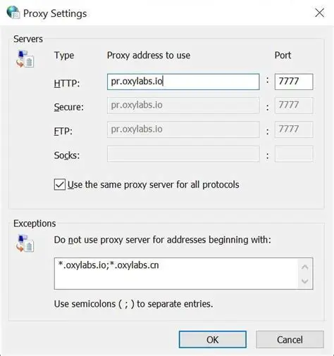 Configuring proxy settings