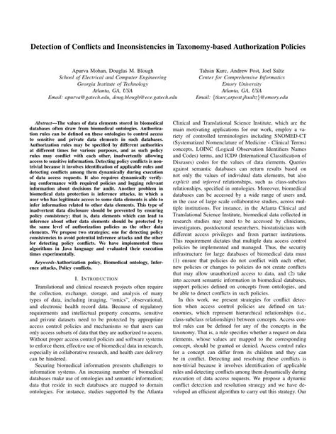 Conflicts and inconsistencies