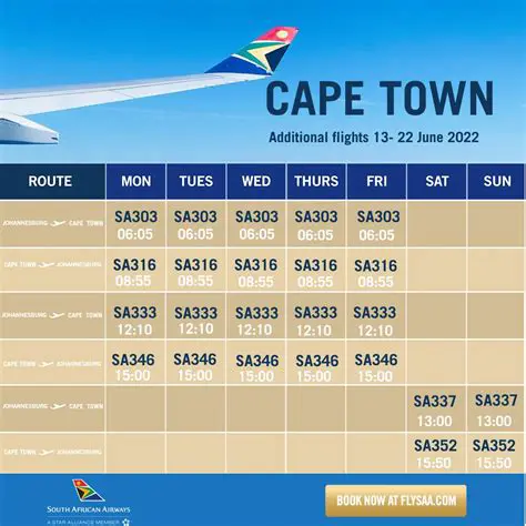 Connecting Flights from ORTIA to Cape Town