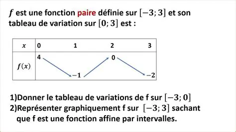 Construire le tableau de variations de f