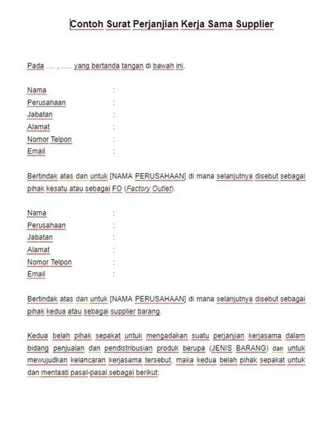 Contoh Kerja Sama Perdagangan