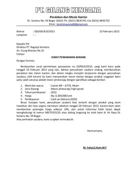 Contoh Permintaan Masyarakat