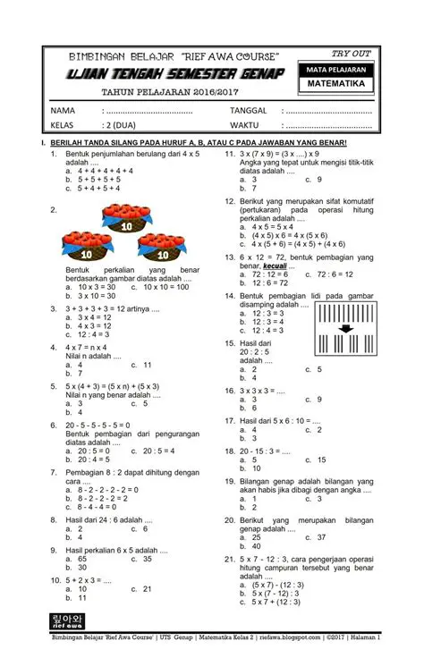 Contoh Soal MKSII Matematika