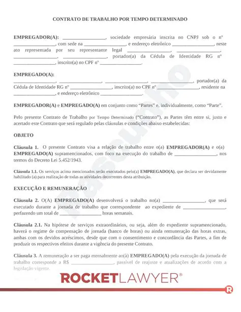 Contrato de trabalho por tempo determinado