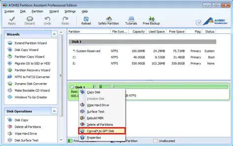 Convert the partition table