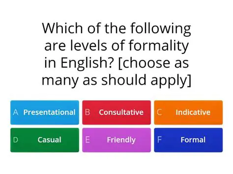 Conveying different levels of formality