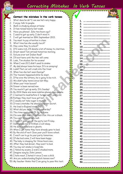 Correcting Verb Tense Errors