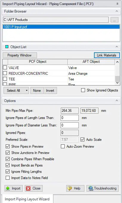 Create or Import Piping System Layouts