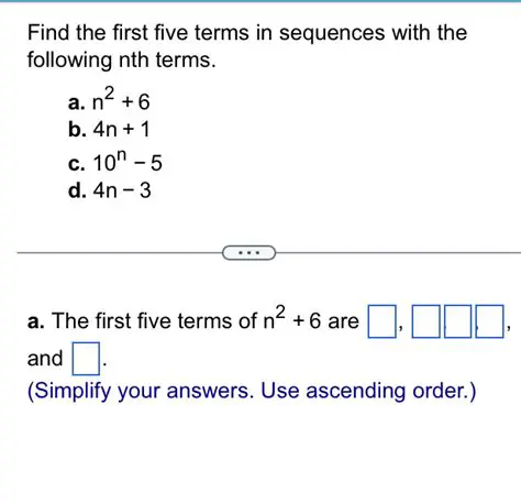 Creating the First Five Terms of the Sequence