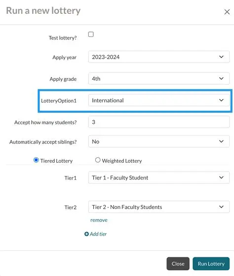 Customizable Lottery Settings