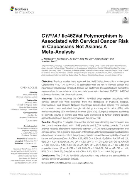 CYP1A1 gene polymorphism and cervical cancer risk