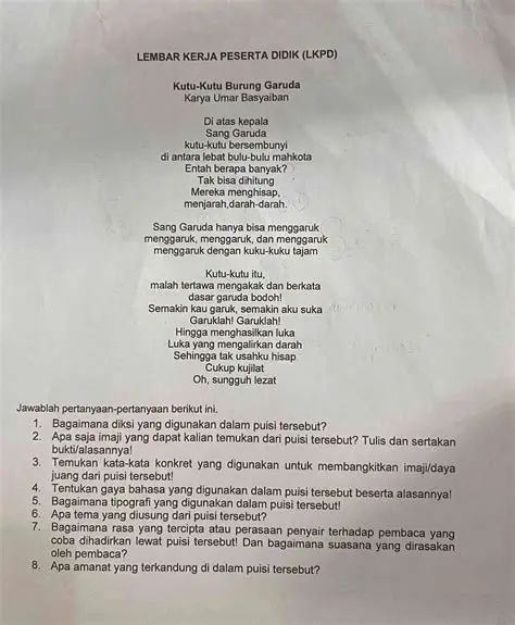 Dari Puisi tersebut Tentukan