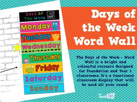 Mastering the Days of the Week: A Fun Word Wall Quiz for Engaging Learning