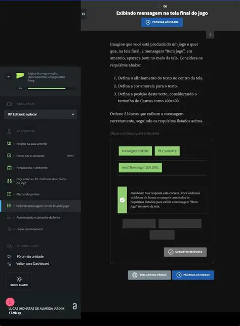 Defina a mensagem principal