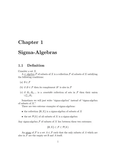 Definition of Stopped Sigma Algebras
