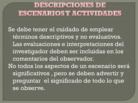 Descripciones de escenario