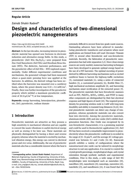 Design and Characteristics