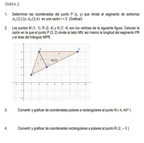 Determinando las coordenadas del punto P