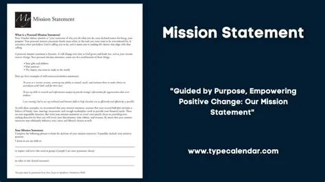 Develop a mission statement